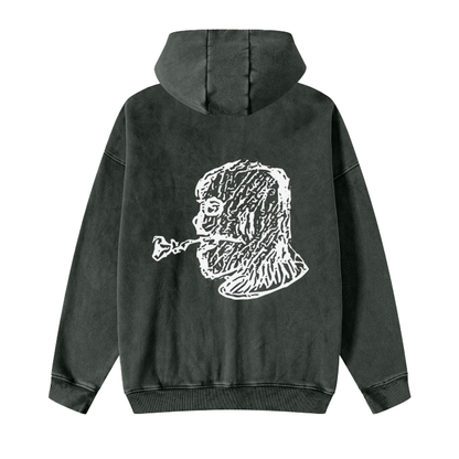 ThugLuv Zip-Up Acid Washed Hoodie